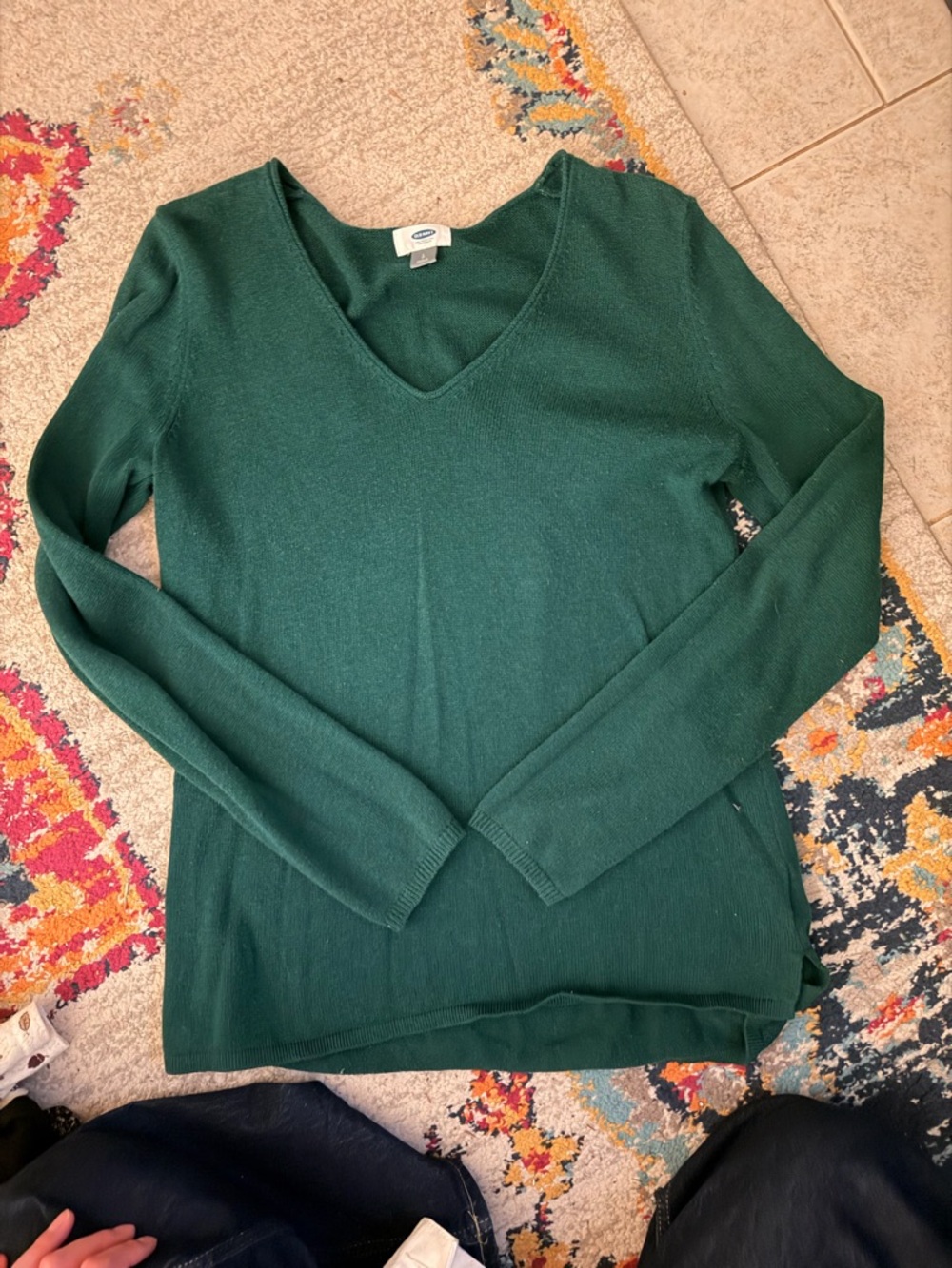 Old Navy Hunter Green V-Neck Sweater